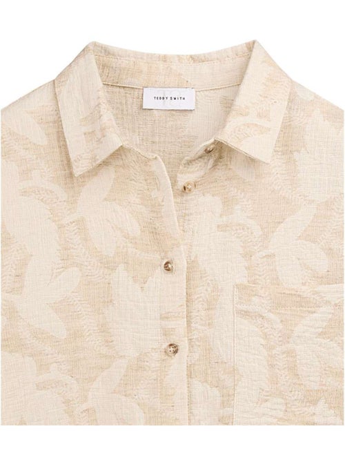 Chemise floral teddy smith bege/branco - Kiabi Chemise floral teddy smith bege/branco - Kiabi