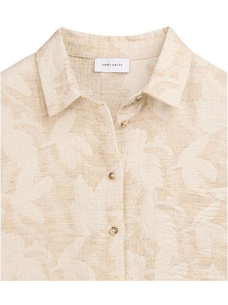 Chemise Floral Teddy Smith Bege/Branco Bege - Kiabi
