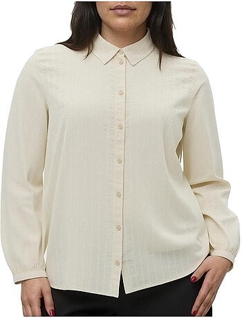 Chemise Floretta Bege Vero Moda para Mulher