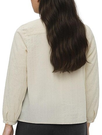 Chemise Floretta Bege Vero Moda para Mulher