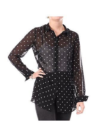 Chemise guess para mulher preta/branca w1rh09w70q0