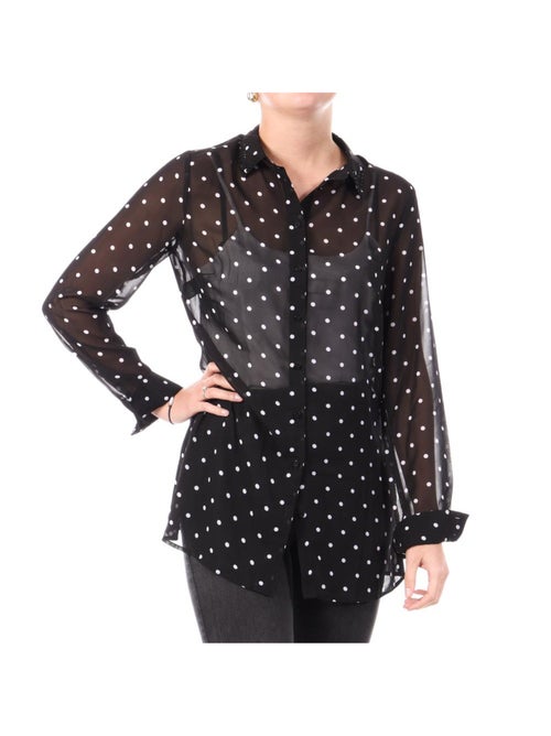 Chemise guess para mulher preta/branca w1rh09w70q0 - Kiabi
