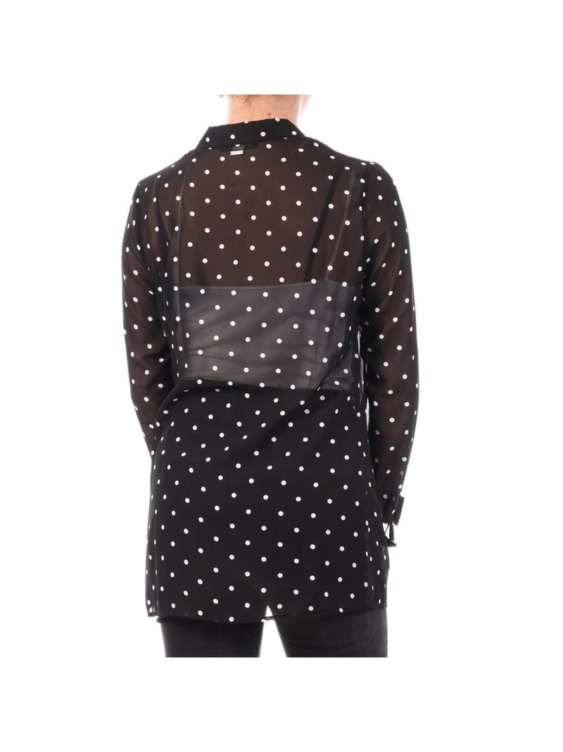 Chemise guess para mulher preta/branca w1rh09w70q0 Preto - Kiabi