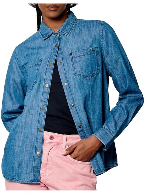 Chemise Kaporal BINEE de Manga Comprida Azul para Mulher - Kiabi Chemise Kaporal BINEE de Manga Comprida Azul para Mulher - Kiabi