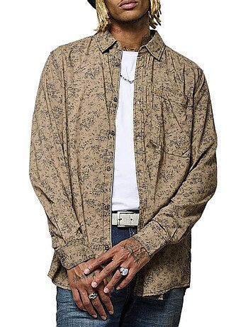 Chemise Kaporal KEBU para Homem com Padrões Castanhos
