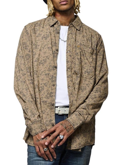 Chemise Kaporal KEBU para Homem com Padrões Castanhos - Kiabi Chemise Kaporal KEBU para Homem com Padrões Castanhos - Kiabi