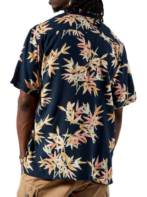 Chemise Kaporal Royale de Manga Curta Azul-Marinho/Laranja para Homem - Kiabi