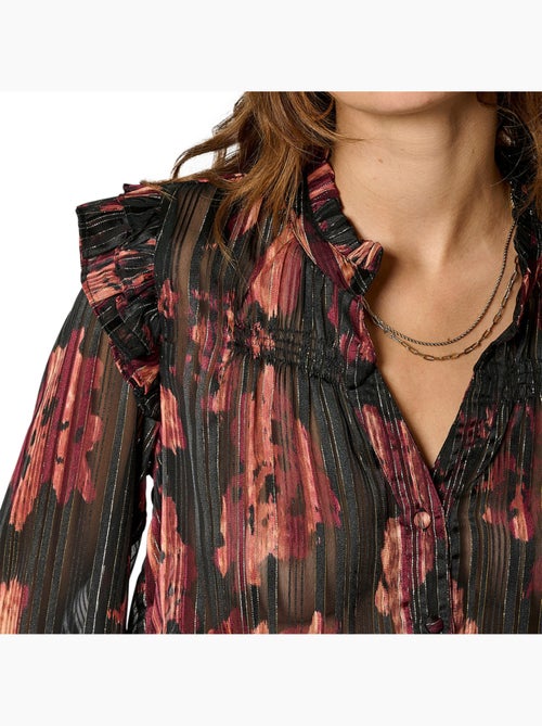 Chemise kaporal seven para mulher em preto e vermelho - Kiabi Chemise kaporal seven para mulher em preto e vermelho - Kiabi