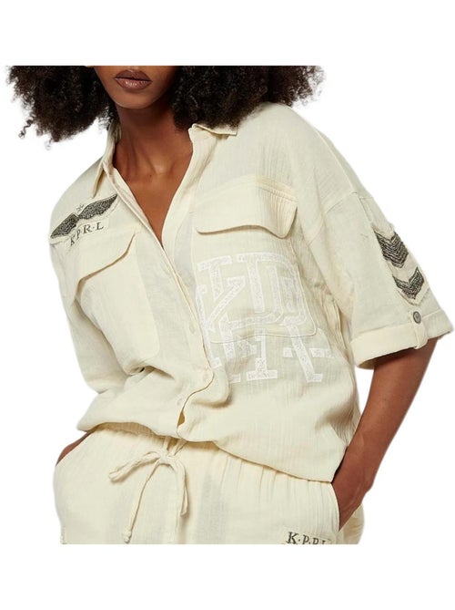 Chemise Kaporal SLOW para Mulher, Cor Cru - Kiabi Chemise Kaporal SLOW para Mulher, Cor Cru - Kiabi