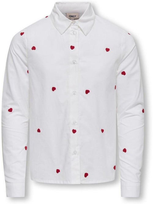 Chemise Koglina para Menina Kids ONLY Branca/Vermelha - Kiabi Chemise Koglina para Menina Kids ONLY Branca/Vermelha - Kiabi