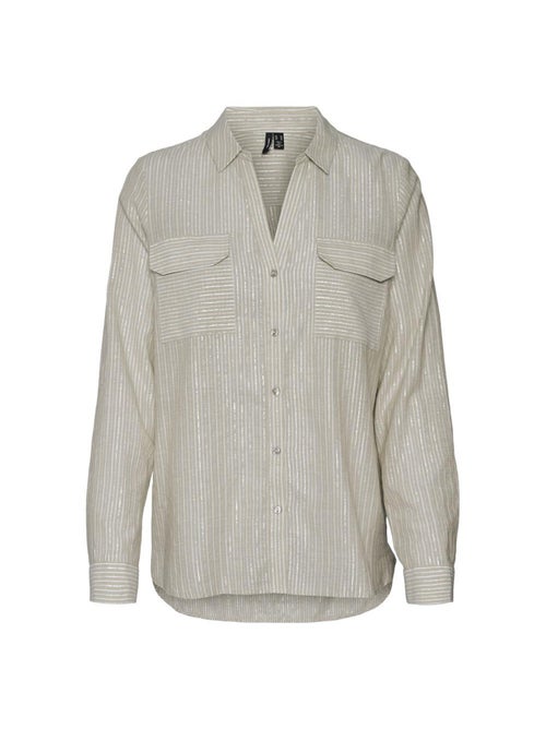 Chemise lurex bege vero moda para mulher - Kiabi Chemise lurex bege vero moda para mulher - Kiabi