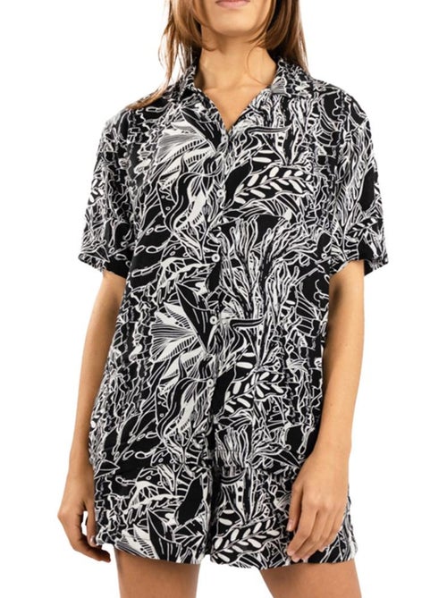 Chemise O'Neill Ocean para Mulher - Preto/Branco - Kiabi Chemise O'Neill Ocean para Mulher - Preto/Branco - Kiabi