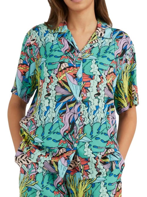Chemise O'Neill Ocean Turquesa e Preta para Mulher - Kiabi Chemise O'Neill Ocean Turquesa e Preta para Mulher - Kiabi