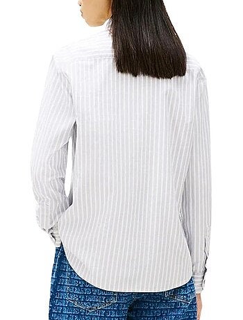 Chemise oxford riscas azul tommy hilfiger mulher