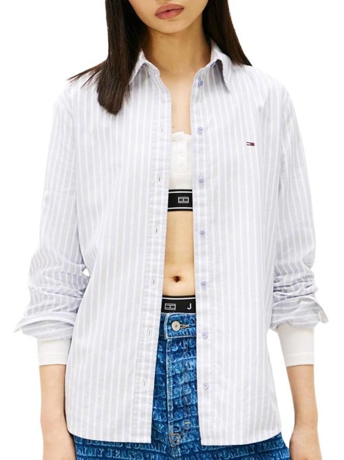 Chemise Oxford Riscas Azul Tommy Hilfiger Mulher - Kiabi Chemise Oxford Riscas Azul Tommy Hilfiger Mulher - Kiabi