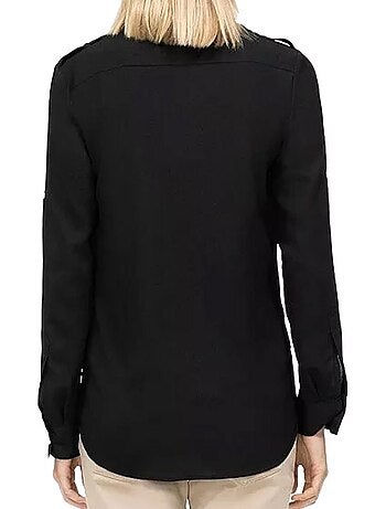 Chemise preta calvin klein jeans para mulher m3va9598