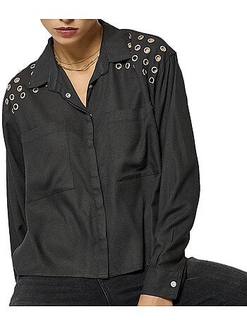 Chemise preta kaporal mida para mulher