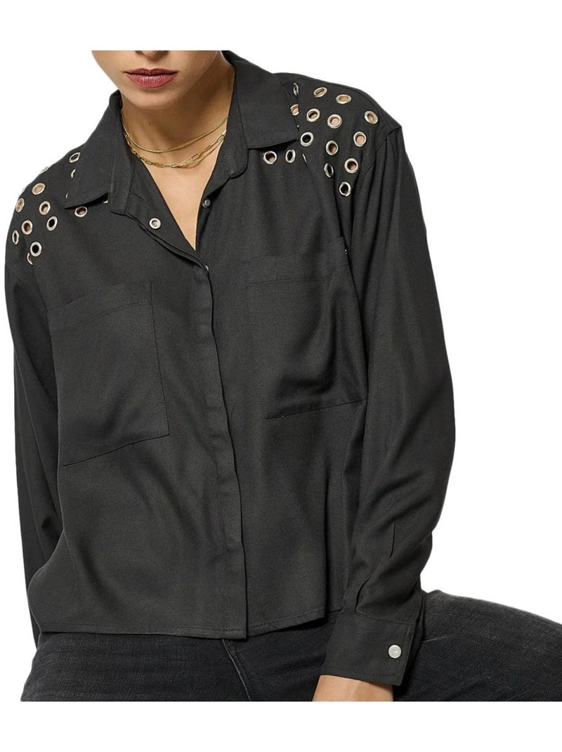 Chemise preta kaporal mida para mulher Preto - Kiabi