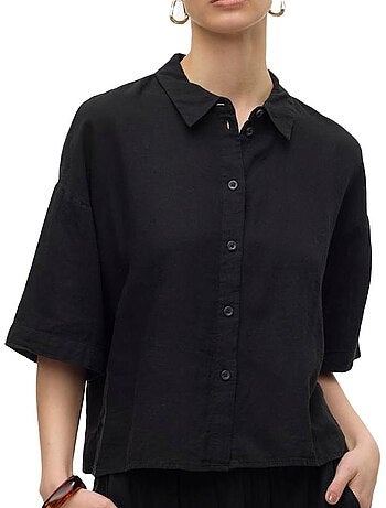 Chemise Preta Vero Moda Linn para Mulher
