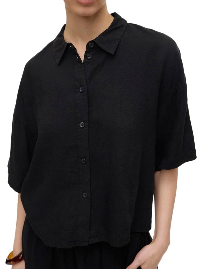 Chemise Preta Vero Moda Linn para Mulher Preto - Kiabi