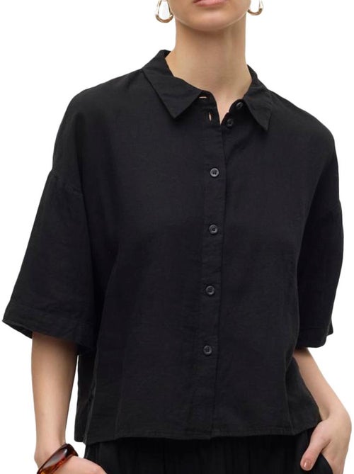 Chemise Preta Vero Moda Linn para Mulher - Kiabi Chemise Preta Vero Moda Linn para Mulher - Kiabi