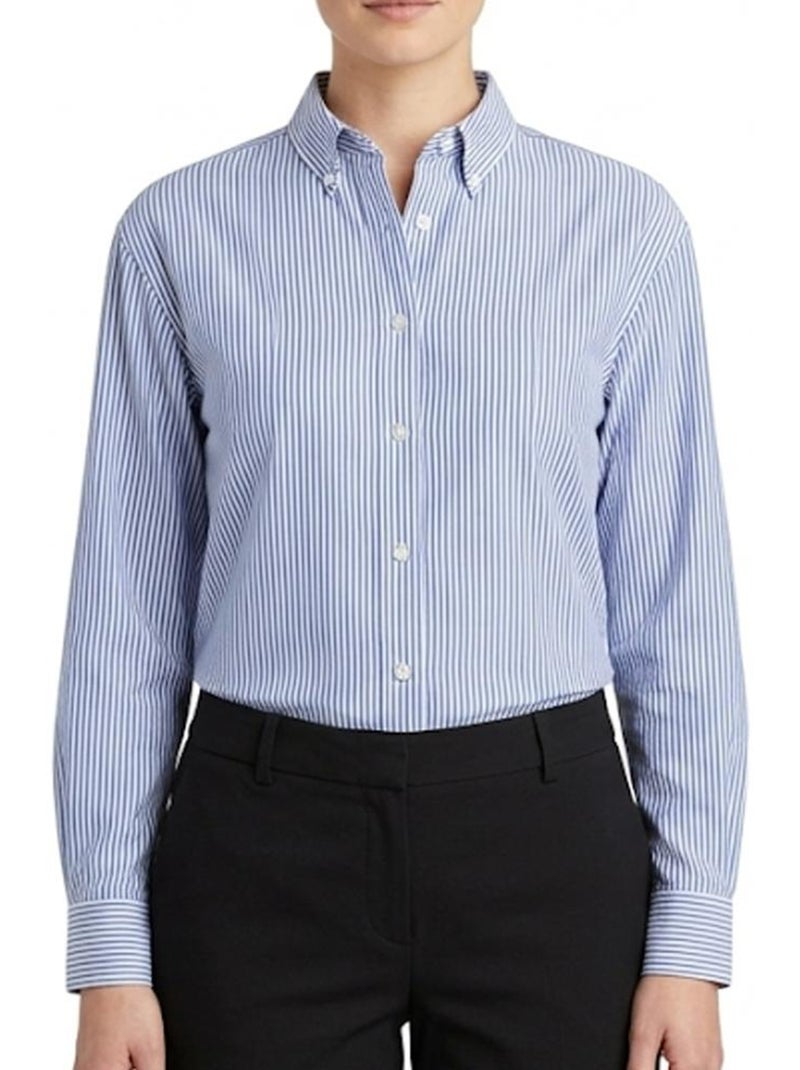 Chemise Teddy Smith Laria Azul e Branca para Mulher Azul - Kiabi