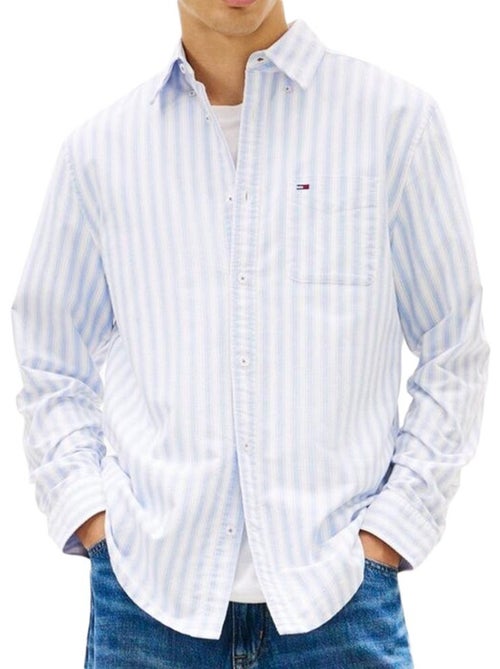 Chemise tommy hilfiger de homem azul/beige com riscas - Kiabi