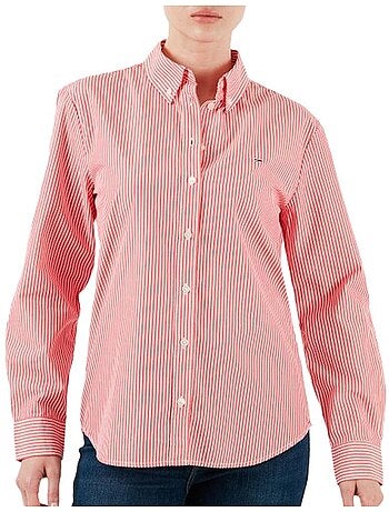 Chemise Tommy Hilfiger de Mulher com Riscas Finas Vermelhas