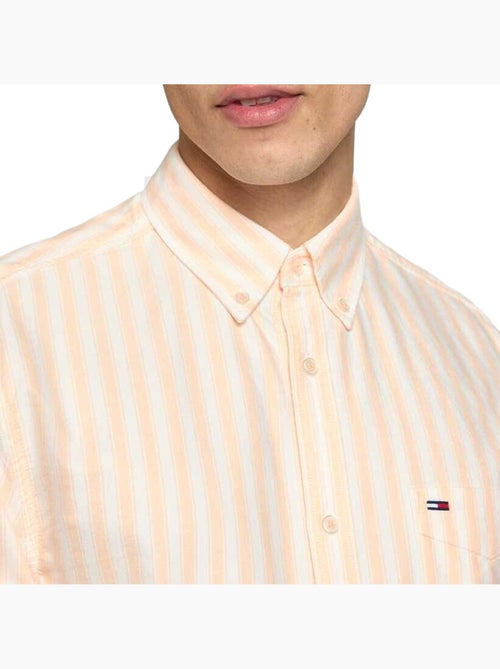 Chemise tommy hilfiger tjm regular com riscas laranja/bege para homem - Kiabi Chemise tommy hilfiger tjm regular com riscas laranja/bege para homem - Kiabi