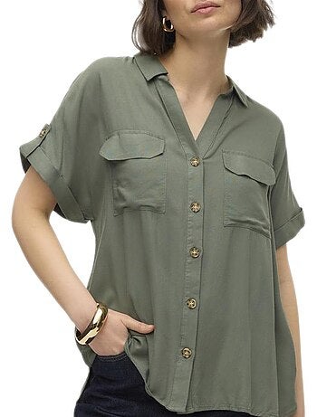 Chemise Verde Vero Moda Bumpy para Mulher