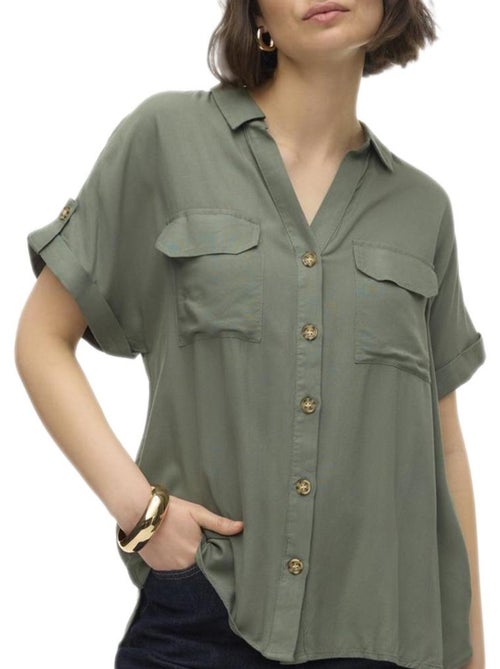 Chemise Verde Vero Moda Bumpy para Mulher - Kiabi Chemise Verde Vero Moda Bumpy para Mulher - Kiabi