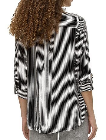 Chemise Vero Moda Bumpy para Mulher em Chocolate/Branco