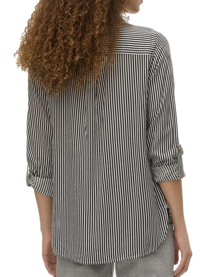 Chemise Vero Moda Bumpy para Mulher em Chocolate/Branco Castanho-capuccino - Kiabi