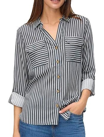 Chemise Vero Moda Bumpy para Mulher em Preto e Branco