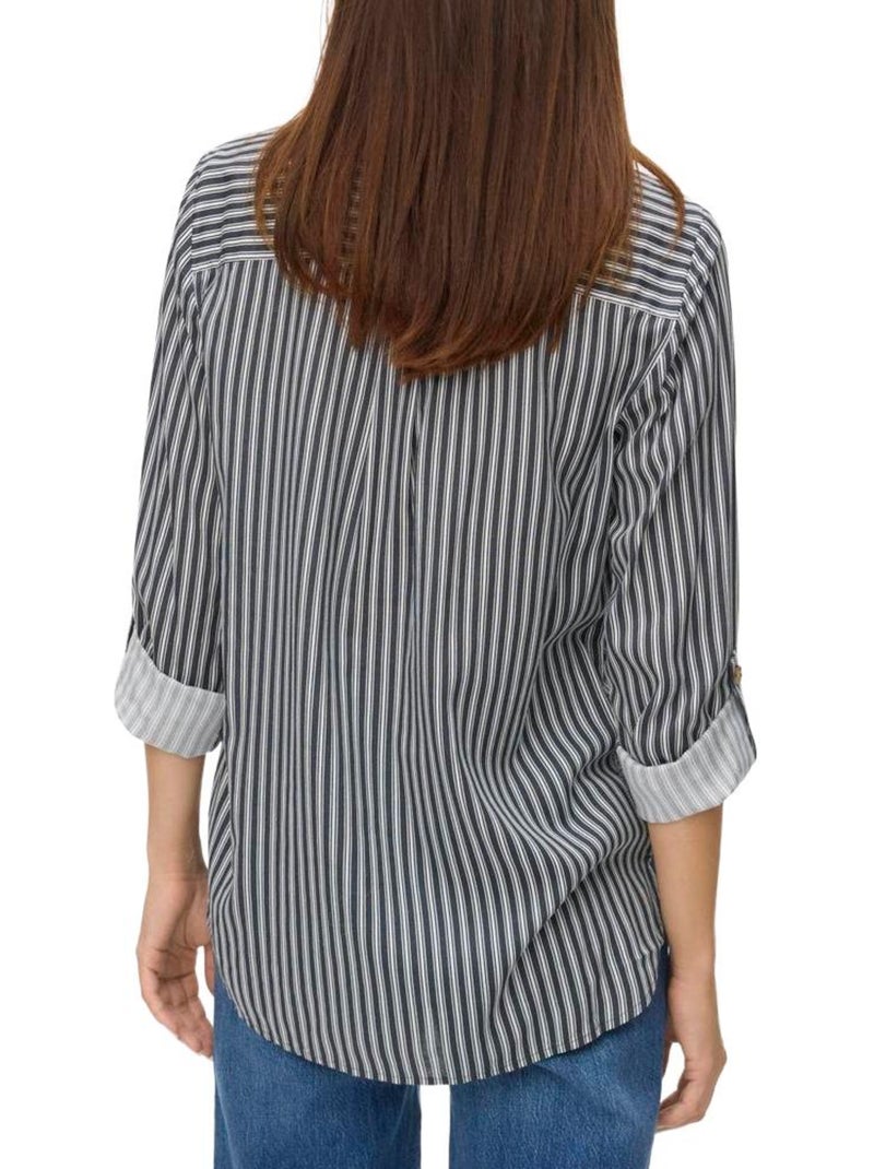 Chemise Vero Moda Bumpy para Mulher em Preto e Branco Preto - Kiabi