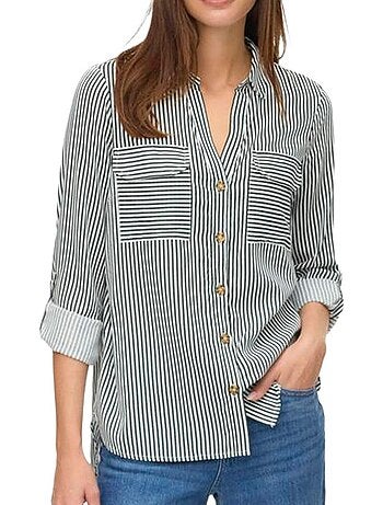Chemise Vero Moda Bumpy Verde/Branco para Mulher
