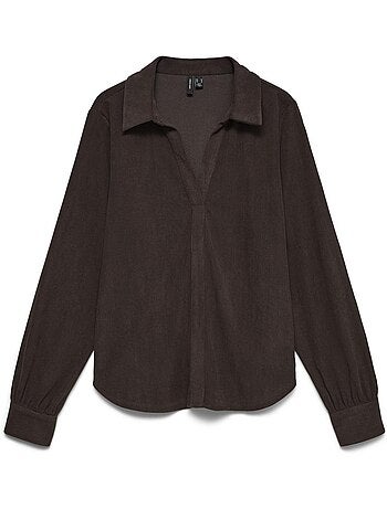 Chemise vero moda melly castanha para mulher