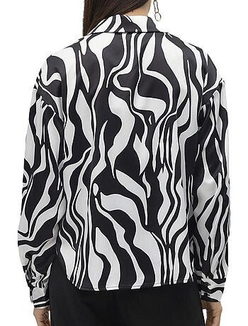 Chemise vero moda merle para mulher - preto/branco