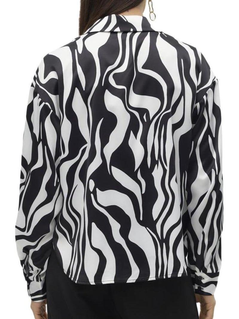 Chemise vero moda merle para mulher - preto/branco Preto - Kiabi