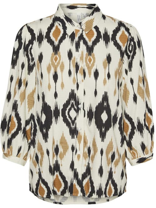Chemise Vero Moda Mille para Mulher em Branco e Preto - Kiabi Chemise Vero Moda Mille para Mulher em Branco e Preto - Kiabi