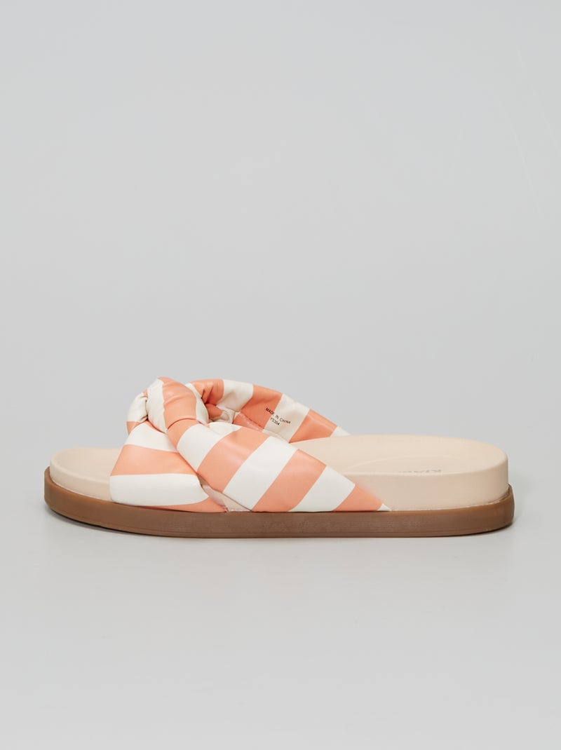 Chinelas com efeito laço LARANJA - Kiabi