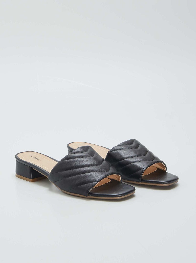Chinelas com salto com tira acolchoada PRETO - Kiabi