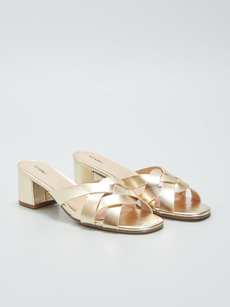 Chinelas com salto douradas AMARELO - Kiabi