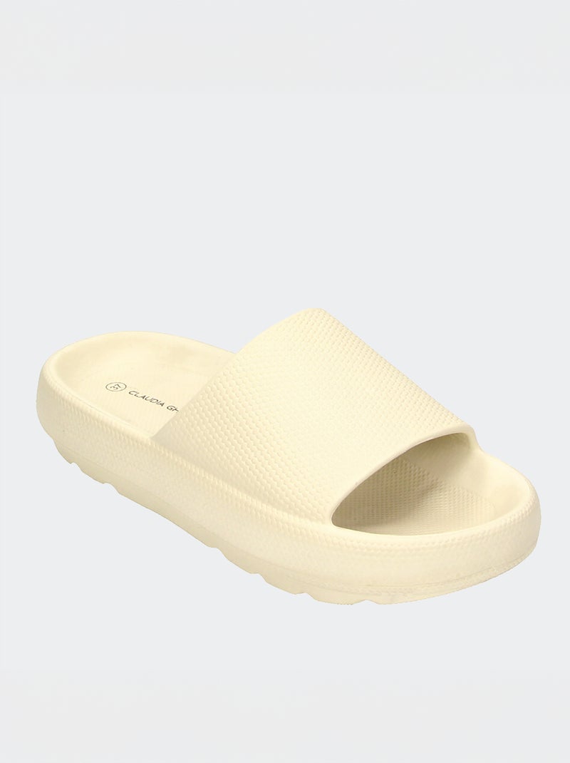Chinelas com sola grossa BEGE - Kiabi