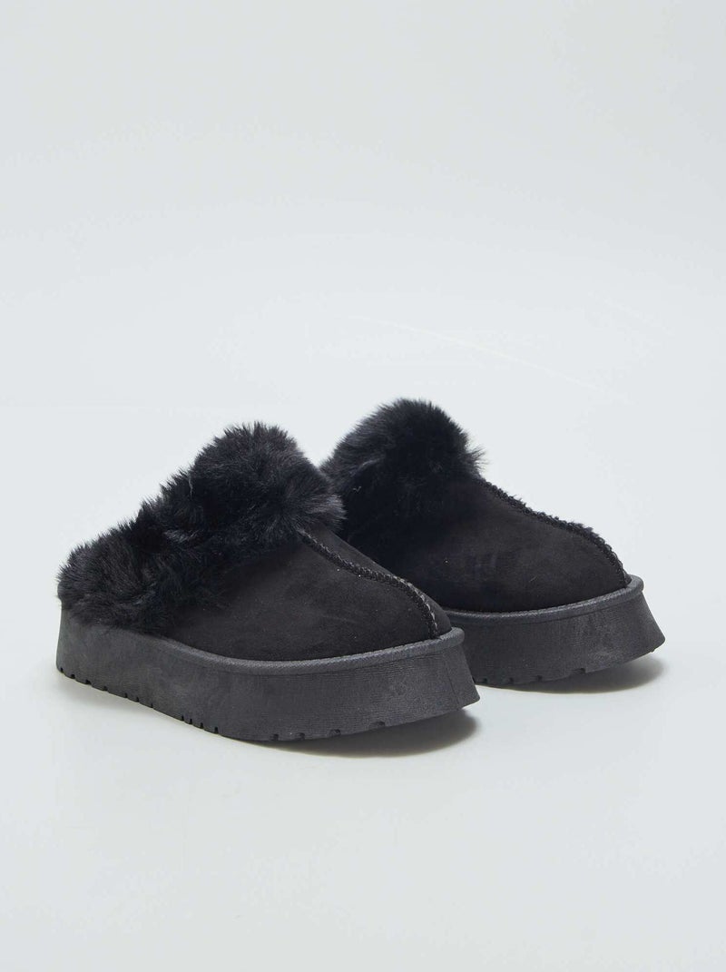 Chinelas com sola grossa Preto - Kiabi