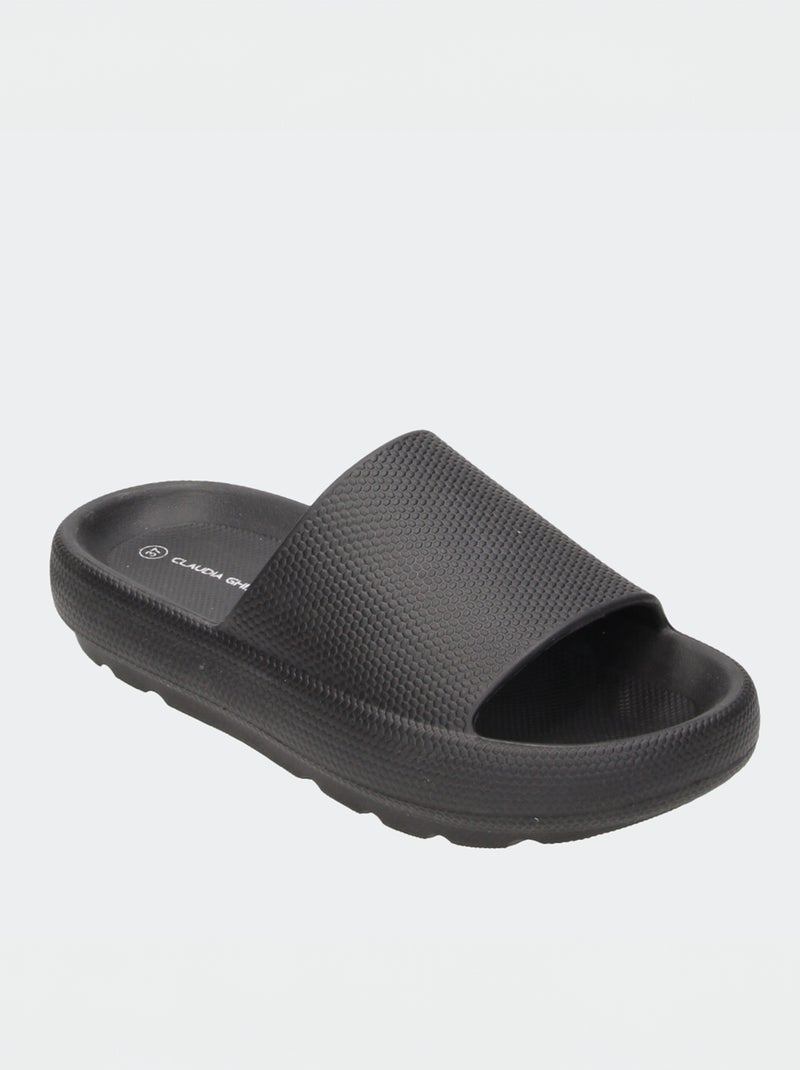 Chinelas com sola grossa PRETO - Kiabi