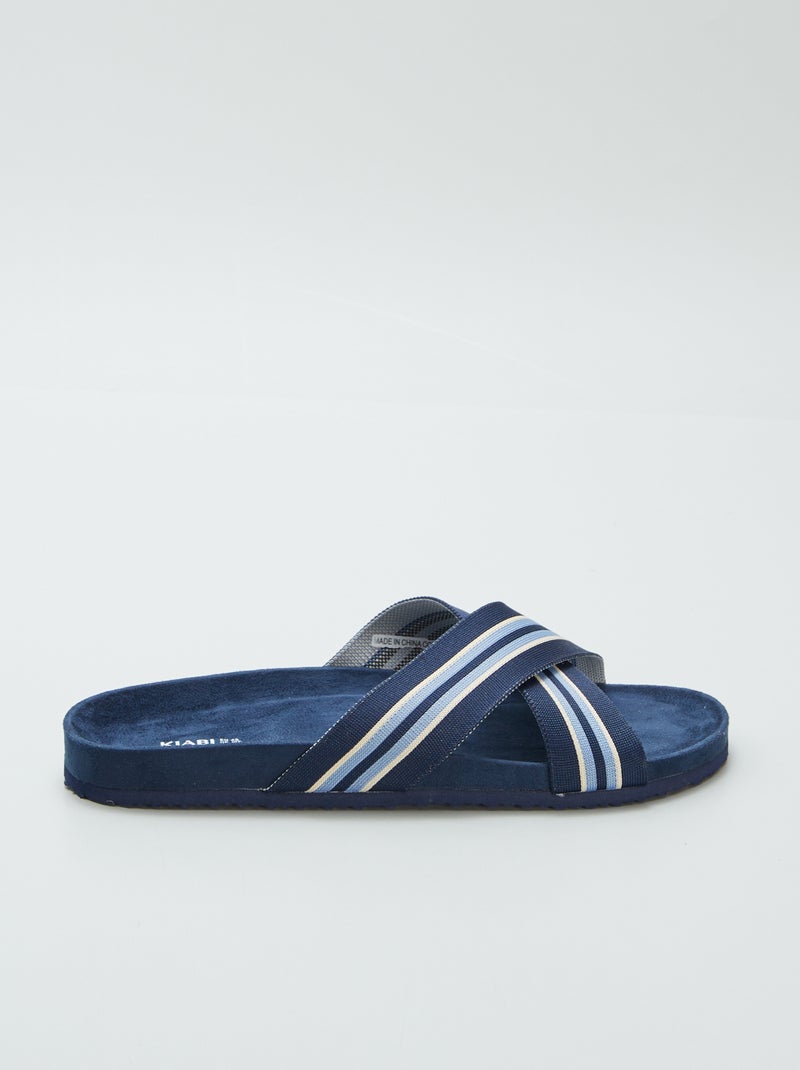 Chinelas com tiras cruzadas AZUL - Kiabi
