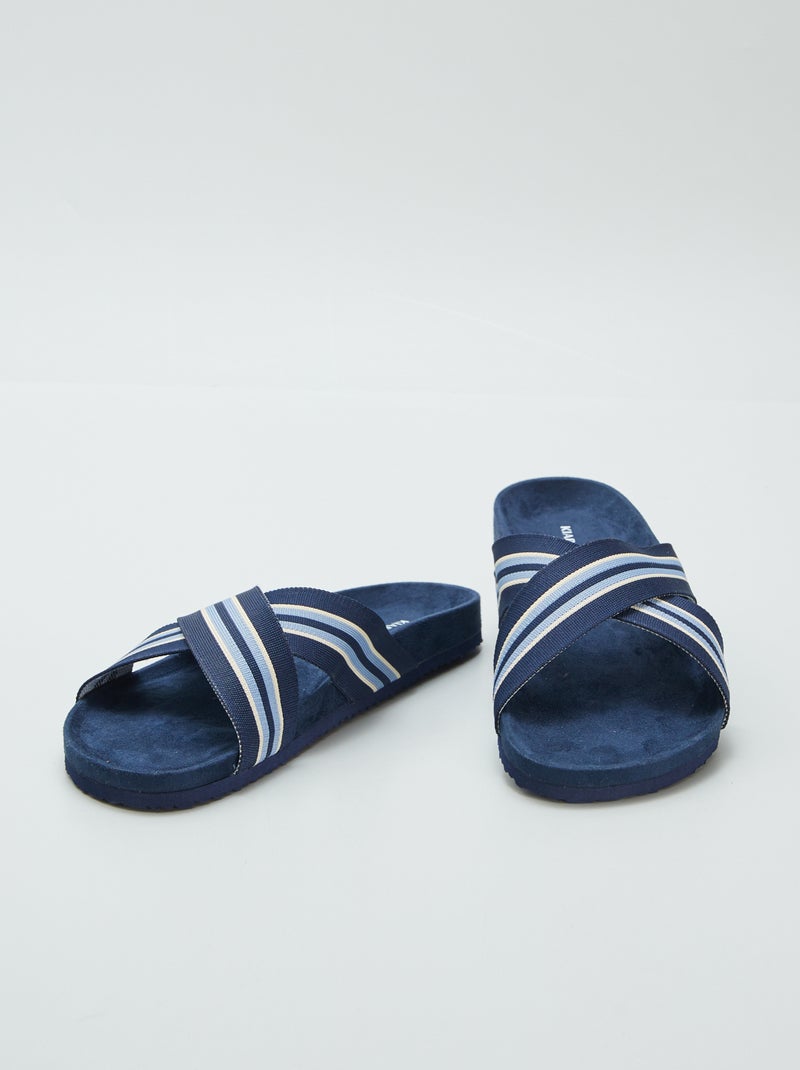 Chinelas com tiras cruzadas AZUL - Kiabi