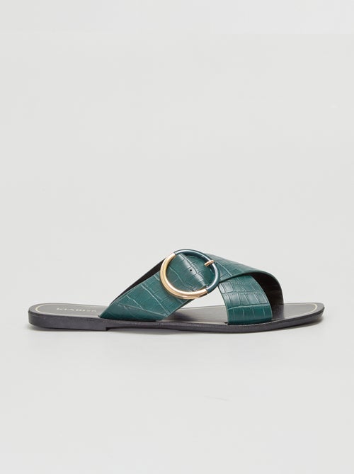 Chinelas com tiras efeito pele de crocodilo - Kiabi