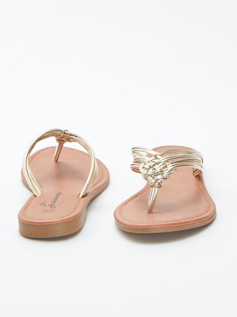 Chinelas com tiras entrançadas BEGE - Kiabi